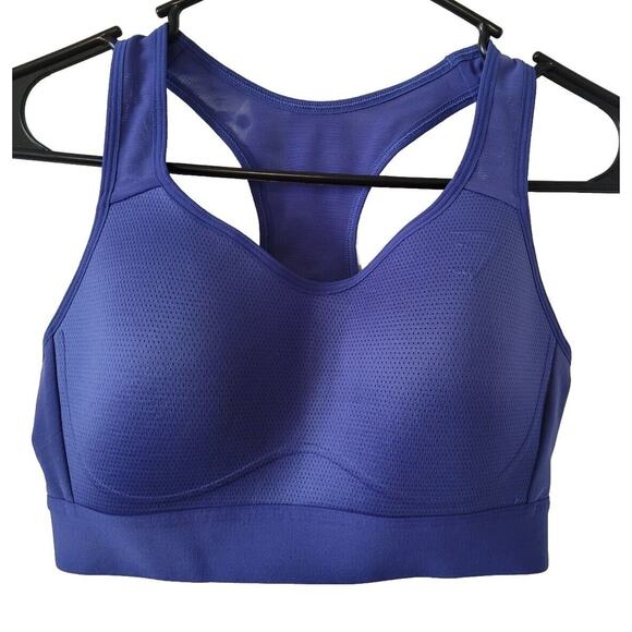 Gym Shark Small Blue Sports Bra Workout Top Racer Back B1A6B - Picture 1 of 5